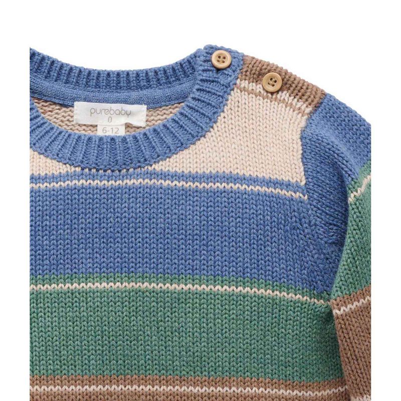 Purebaby Forest Striped Jumper image number 1